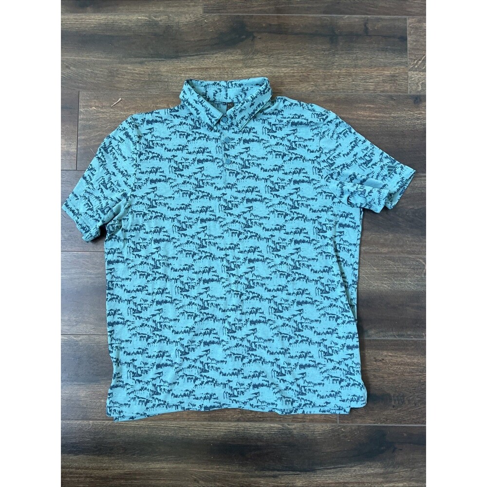 Adidas Go-To Printed Polo Mens Small Arctic Fusion Teal Size X-Large Golf Shirt